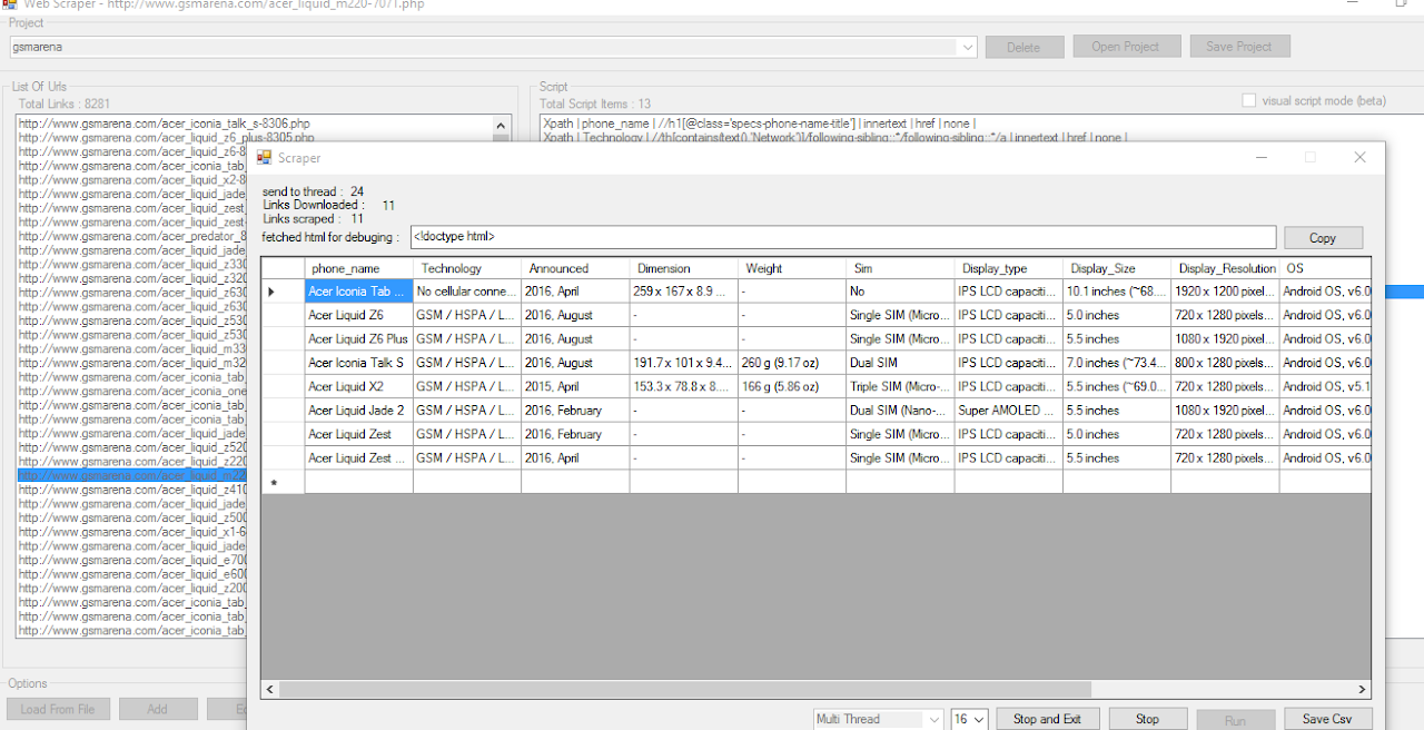 Simple Web Scraper screenshot
